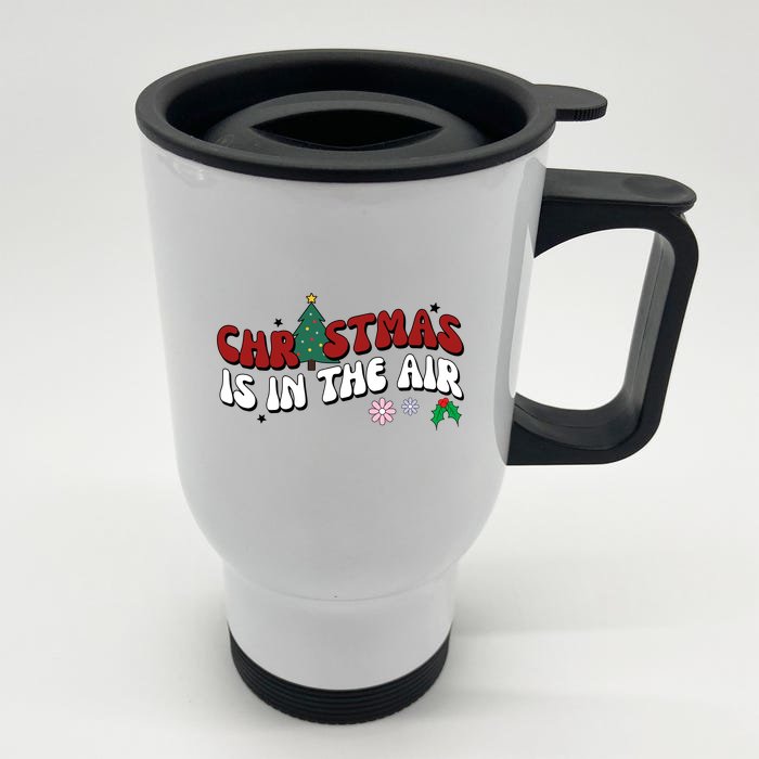 Christmas Is In The Air Holiday Gift Front & Back Stainless Steel Travel Mug