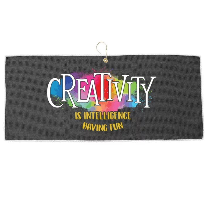 Creativity Is Intelligence Having Fun Artist Drawing Arts Large Microfiber Waffle Golf Towel