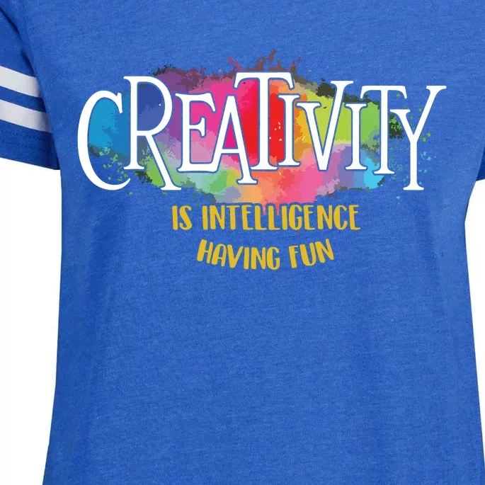 Creativity Is Intelligence Having Fun Artist Drawing Arts Enza Ladies Jersey Football T-Shirt