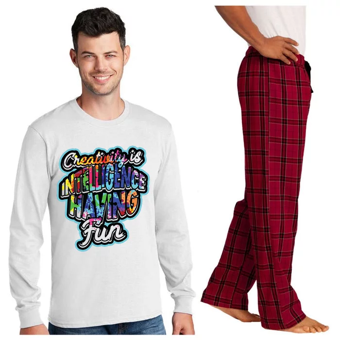 Creativity Is Intelligence Having Fun Artistic Teacher Long Sleeve Pajama Set