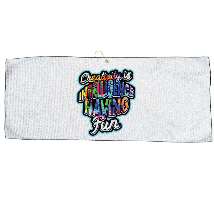 Creativity Is Intelligence Having Fun Artistic Teacher Large Microfiber Waffle Golf Towel