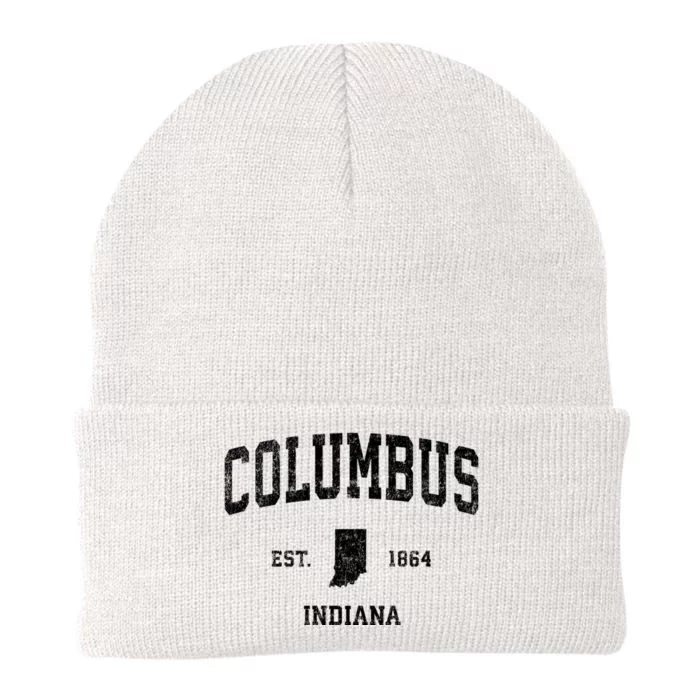 Columbus Indiana In Vintage Sports Knit Cap Winter Beanie