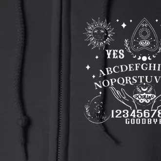 Ouija Board Spirit Board Occult Gothic Halloween Pagan Satan Full Zip Hoodie