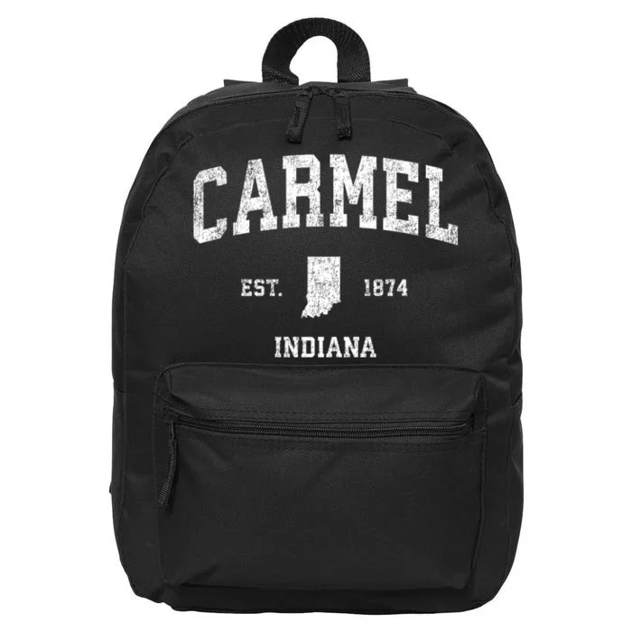 Carmel Indiana In Vintage Sports 16 in Basic Backpack