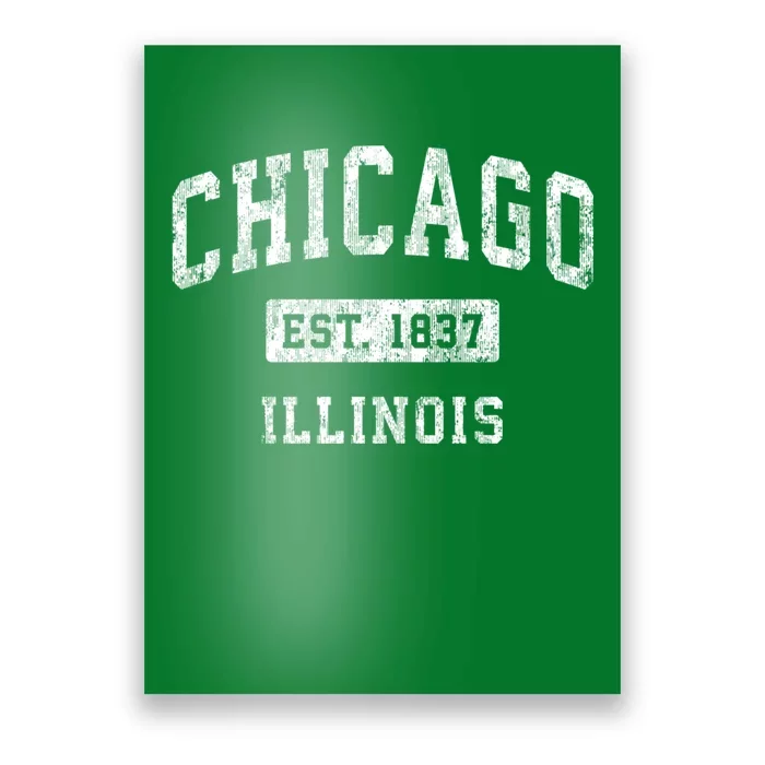 Chicago Illinois Il Vintage Established Sports Poster