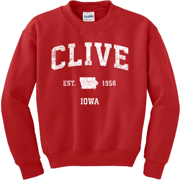 Clive Iowa Ia Vintage Sports Design Kids Sweatshirt