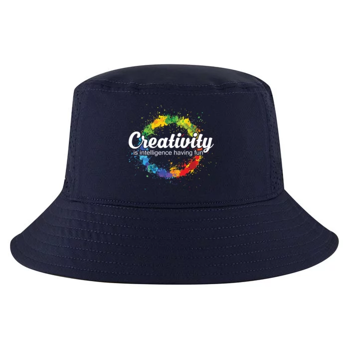 Creativity Is Intelligence Having Fun Colorful Art Cool Comfort Performance Bucket Hat