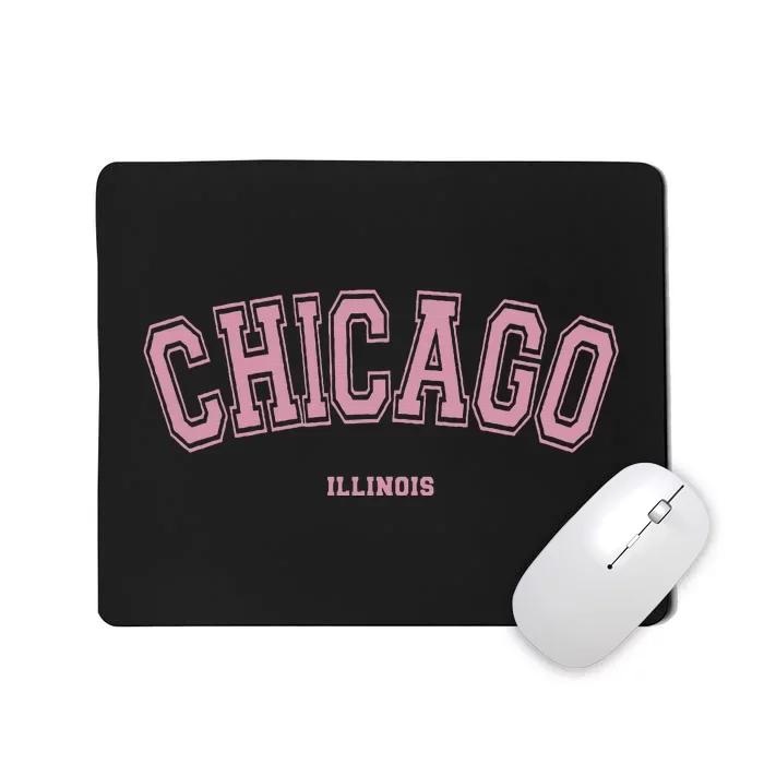 Chicago Illinois Il Varsity Style On Chicago Mousepad