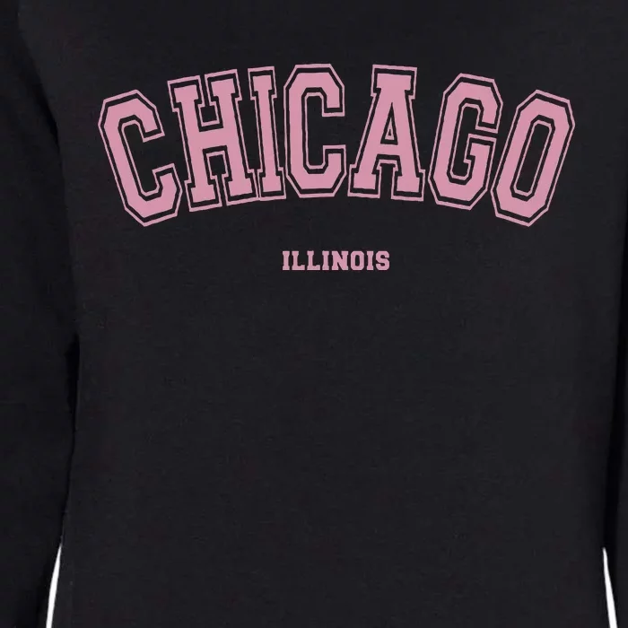 Chicago Illinois Il Varsity Style On Chicago Womens California Wash Sweatshirt