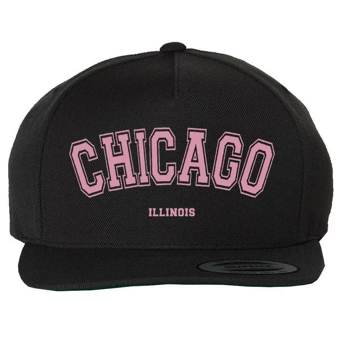 Chicago Illinois Il Varsity Style On Chicago Wool Snapback Cap