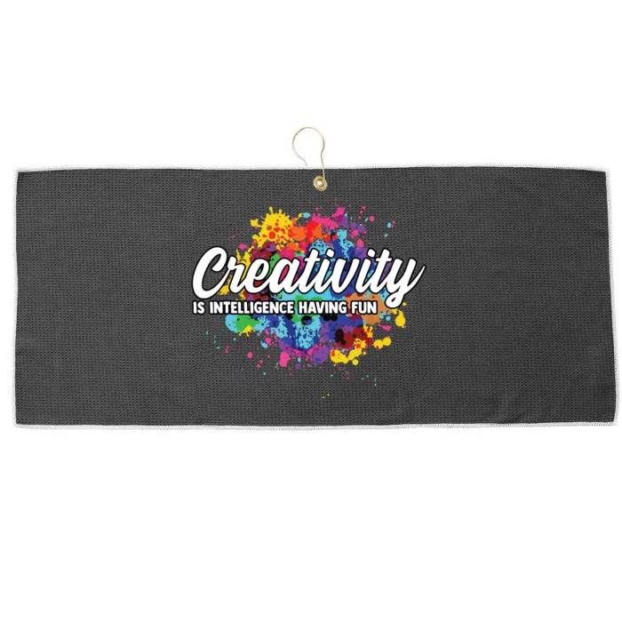 Creativity Is Intelligence Having Fun Creative Artist Large Microfiber Waffle Golf Towel