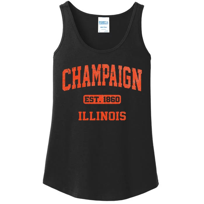 Champaign Illinois IL Vintage State Athletic Style Ladies Essential Tank