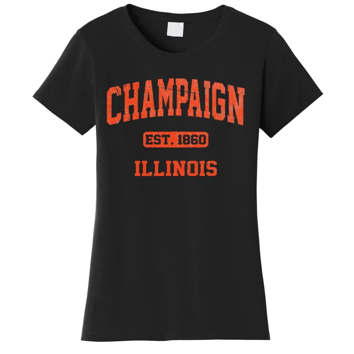 Champaign Illinois IL Vintage State Athletic Style Women's T-Shirt