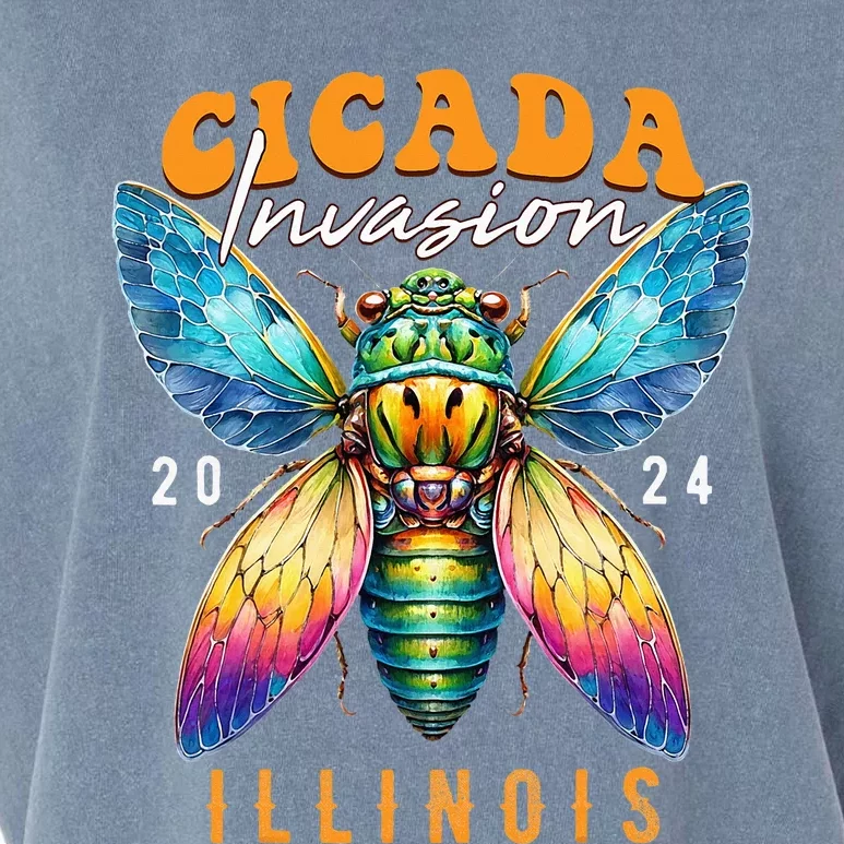 Cicada Invasion Illinois 2024 Insect Broods Xix And Xiii Garment-Dyed Women's Muscle Tee