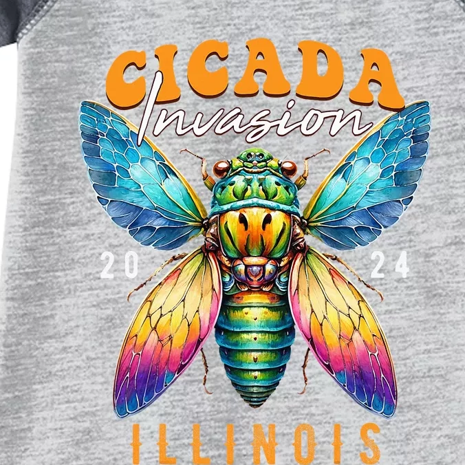 Cicada Invasion Illinois 2024 Insect Broods Xix And Xiii Infant Baby Jersey Bodysuit