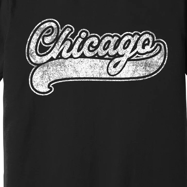 Chicago Illinois Il Retro Baseball Style Premium T-Shirt