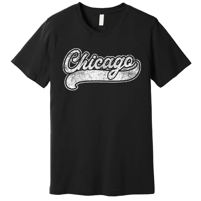 Chicago Illinois Il Retro Baseball Style Premium T-Shirt