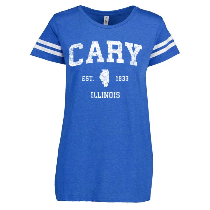 Cary Illinois Il Vintage Sports Enza Ladies Jersey Football T-Shirt