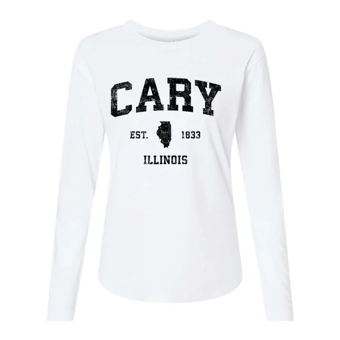 Cary Illinois Il Vintage Sports Womens Cotton Relaxed Long Sleeve T-Shirt