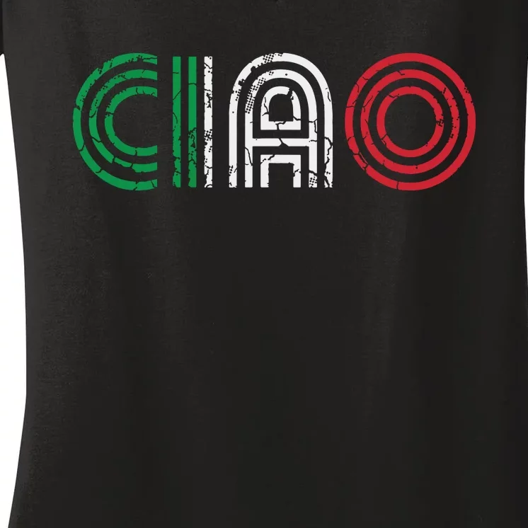 Ciao Italian Italia Italy Italiano Retro Hello Family Women's V-Neck T-Shirt