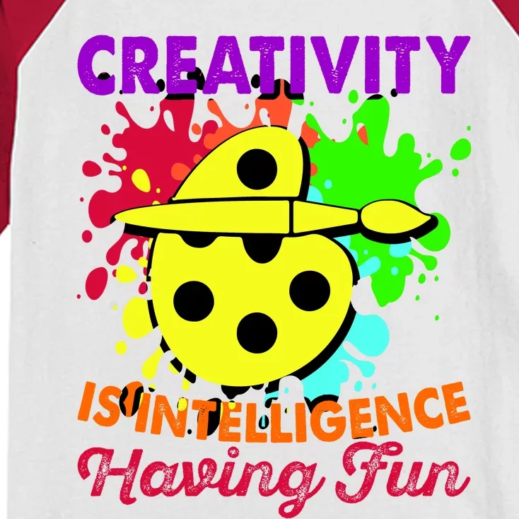 Creativity Is Intelligence Having Fun Kids Colorblock Raglan Jersey