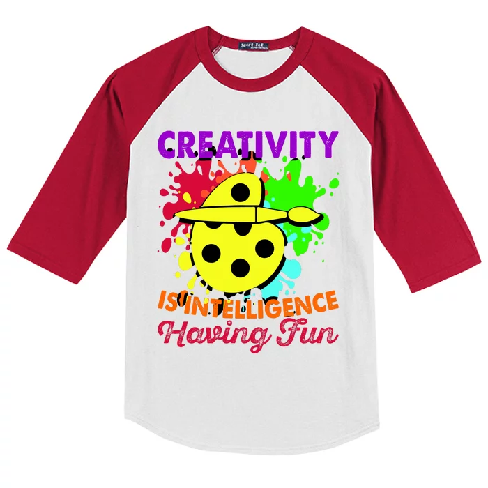 Creativity Is Intelligence Having Fun Kids Colorblock Raglan Jersey