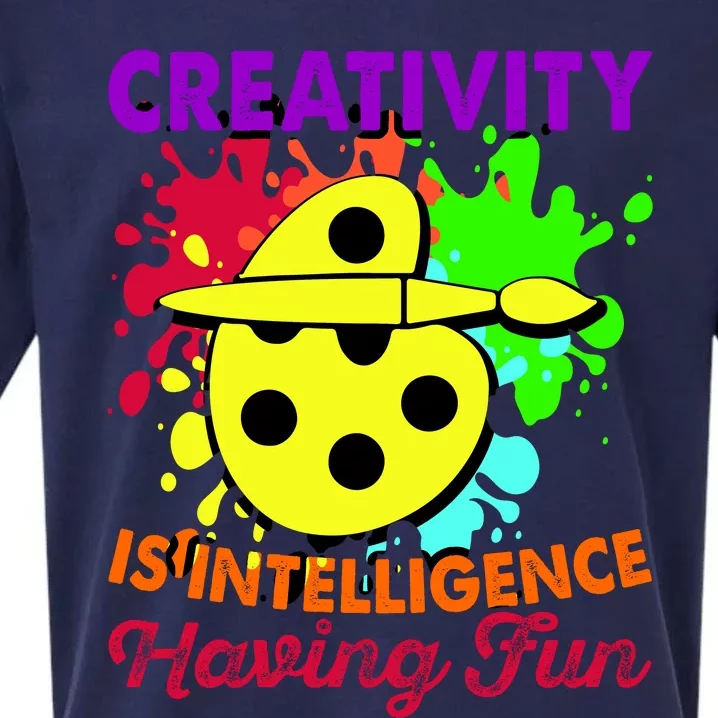 Creativity Is Intelligence Having Fun Sueded Cloud Jersey T-Shirt