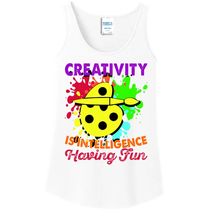 Creativity Is Intelligence Having Fun Ladies Essential Tank