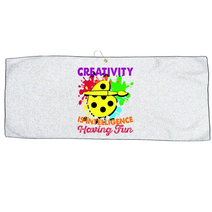 Creativity Is Intelligence Having Fun Large Microfiber Waffle Golf Towel