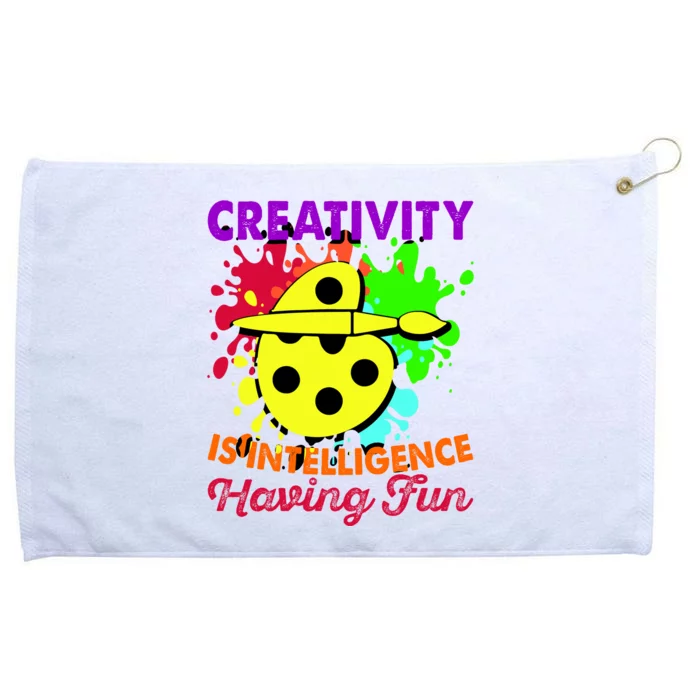 Creativity Is Intelligence Having Fun Grommeted Golf Towel