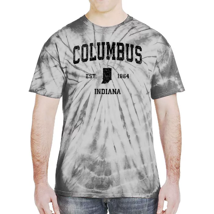 Columbus Indiana In Vintage Established Sports Design Tie-Dye T-Shirt