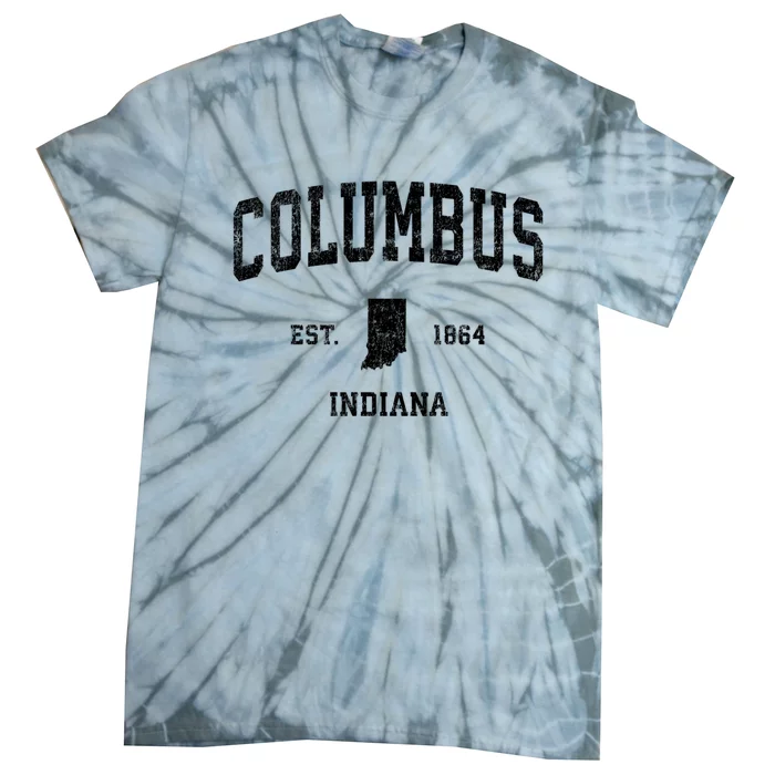 Columbus Indiana In Vintage Established Sports Design Tie-Dye T-Shirt