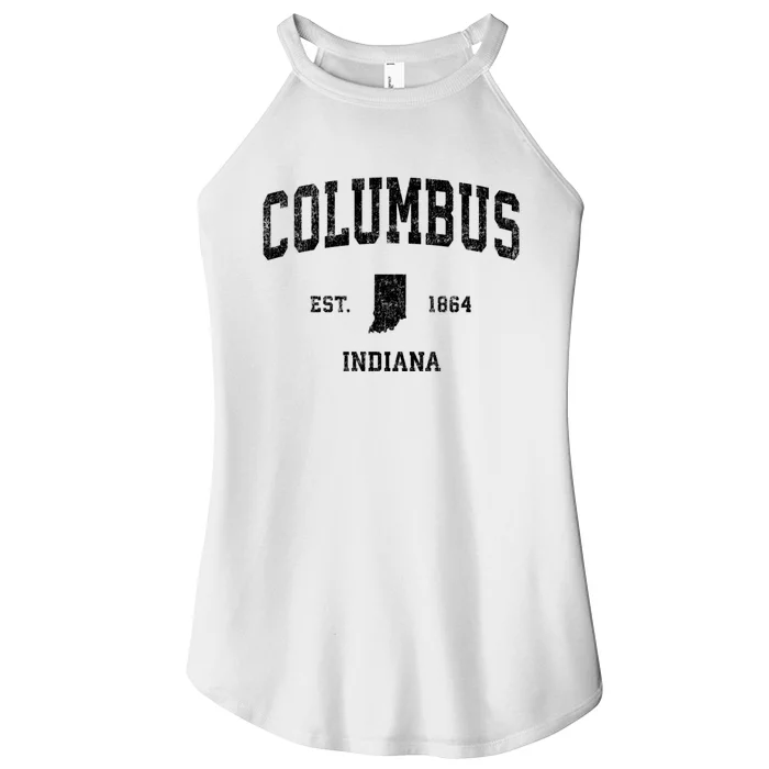 Columbus Indiana In Vintage Established Sports Design Women’s Perfect Tri Rocker Tank