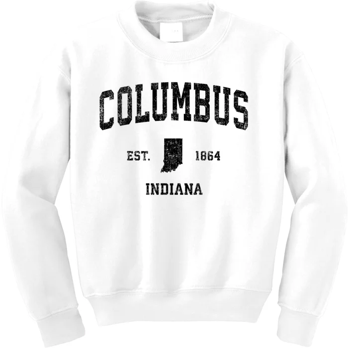 Columbus Indiana In Vintage Established Sports Design Kids Sweatshirt