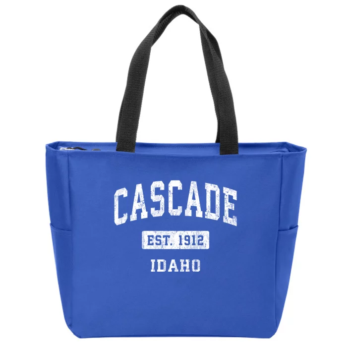 Cascade Idaho Id Vintage Sports Established Zip Tote Bag