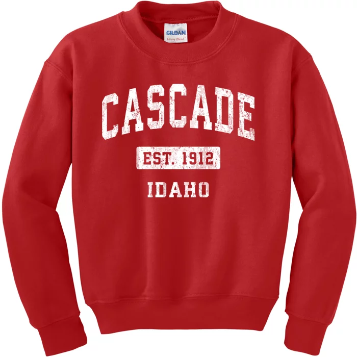 Cascade Idaho Id Vintage Sports Established Kids Sweatshirt