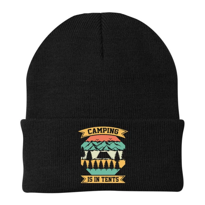 Camping Is In Tents Gift For Camper Wilderness Retro Knit Cap Winter Beanie