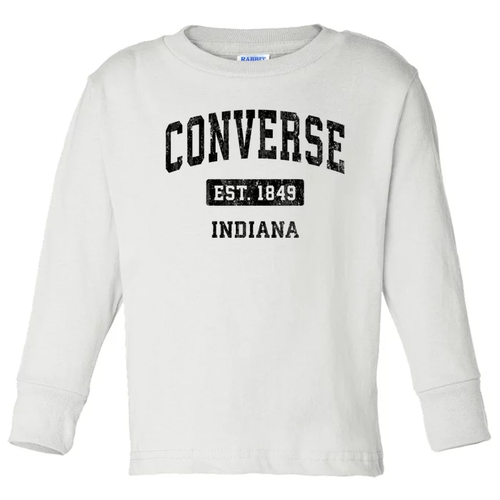 Convers.E Indiana In Vintage Sports Established Design Toddler Long Sleeve Shirt