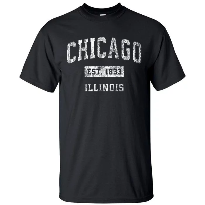 Chicago Illinois IL Vintage Athletic Sports Tall T-Shirt