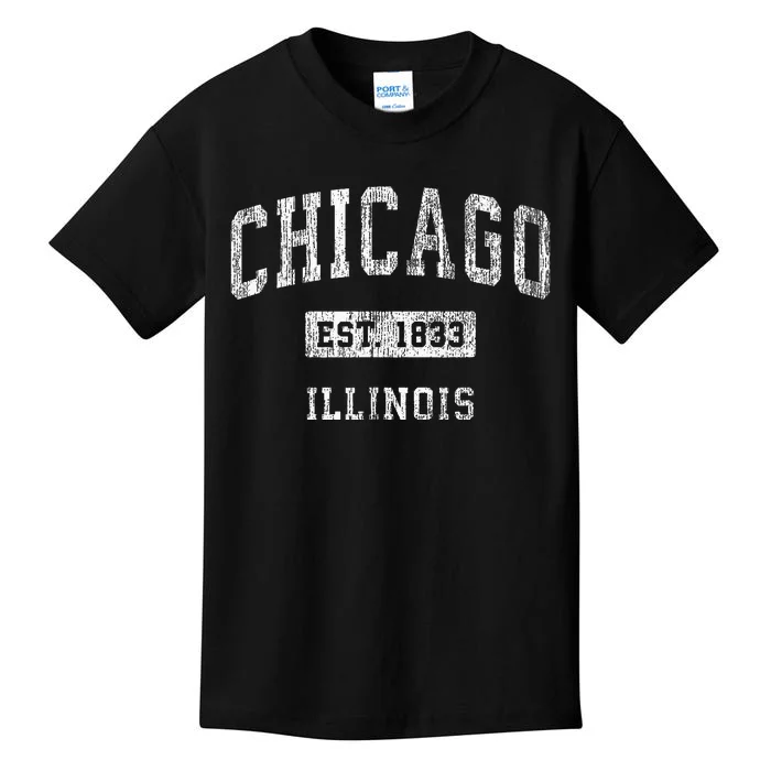 Chicago Illinois IL Vintage Athletic Sports Kids T-Shirt