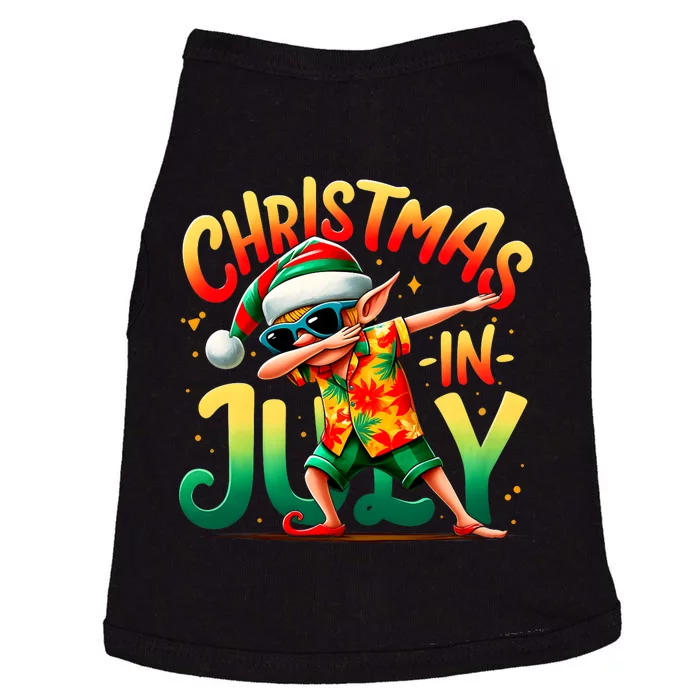 Christmas In July Elf Funny Dabbing Elf Christmas Tree Doggie Tank