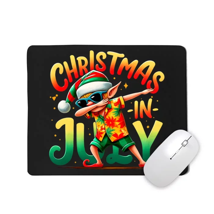 Christmas In July Elf Funny Dabbing Elf Christmas Tree Mousepad