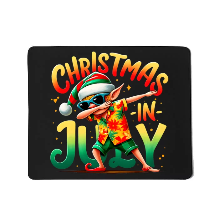 Christmas In July Elf Funny Dabbing Elf Christmas Tree Mousepad