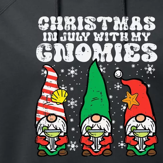 Christmas In July Gnomes Summer Xmas Matching Kids Performance Fleece Hoodie