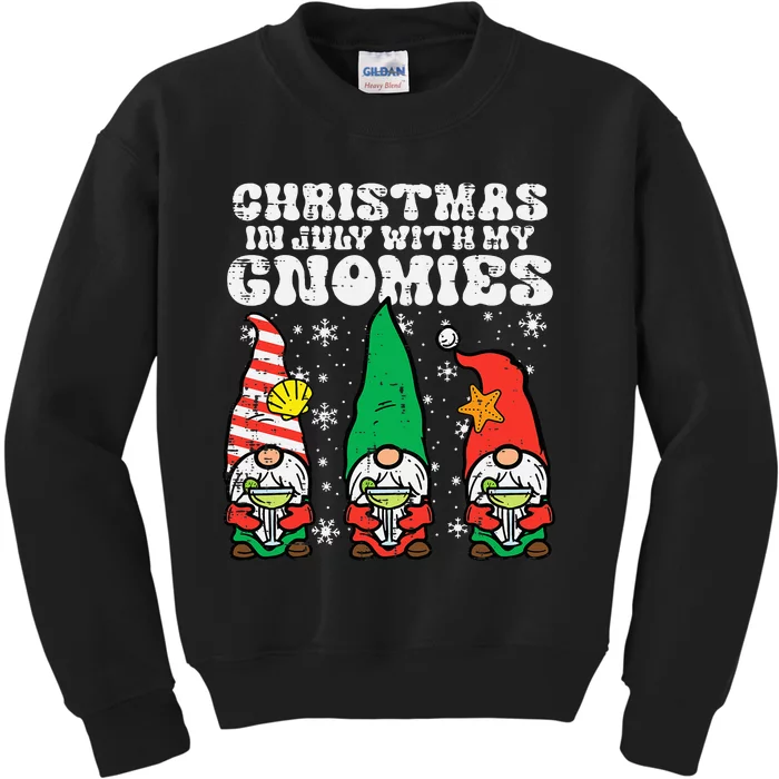 Christmas In July Gnomes Summer Xmas Matching Kids Kids Sweatshirt