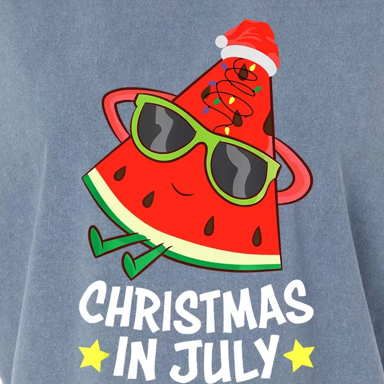 Christmas In July Watermelon Xmas Tree Summer Garment-Dyed Women's Muscle Tee