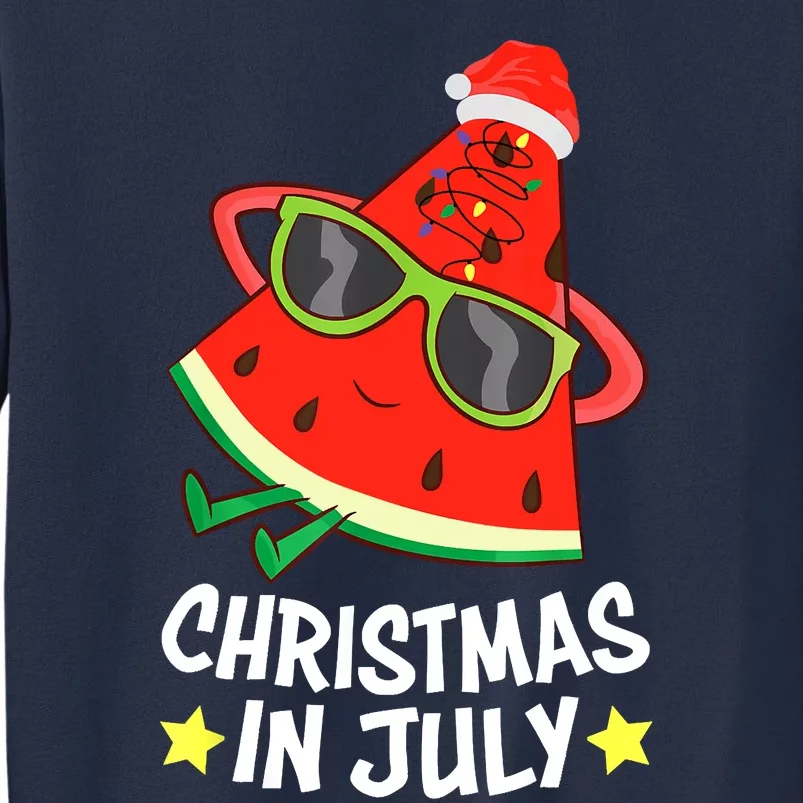 Christmas In July Watermelon Xmas Tree Summer Sweatshirt