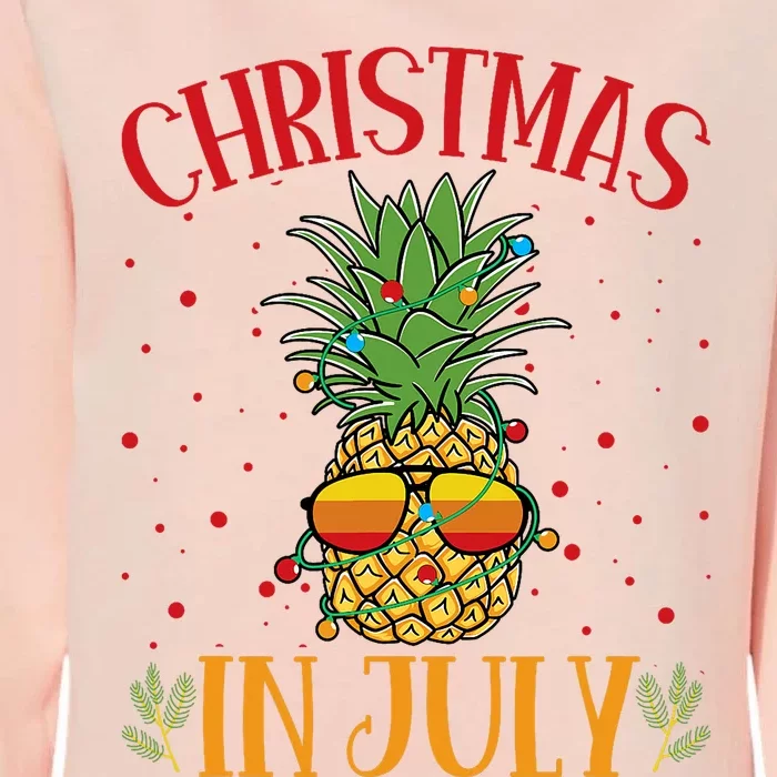 Christmas In July Pineapple Summer Holiday Womens California Wash Sweatshirt