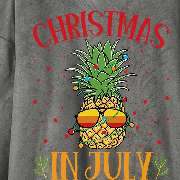 Christmas In July Pineapple Summer Holiday Hooded Wearable Blanket