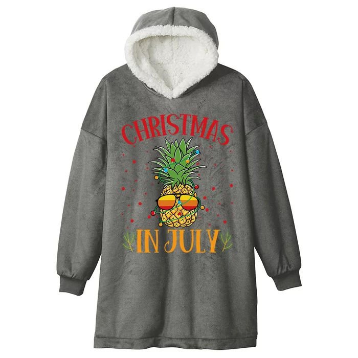 Christmas In July Pineapple Summer Holiday Hooded Wearable Blanket